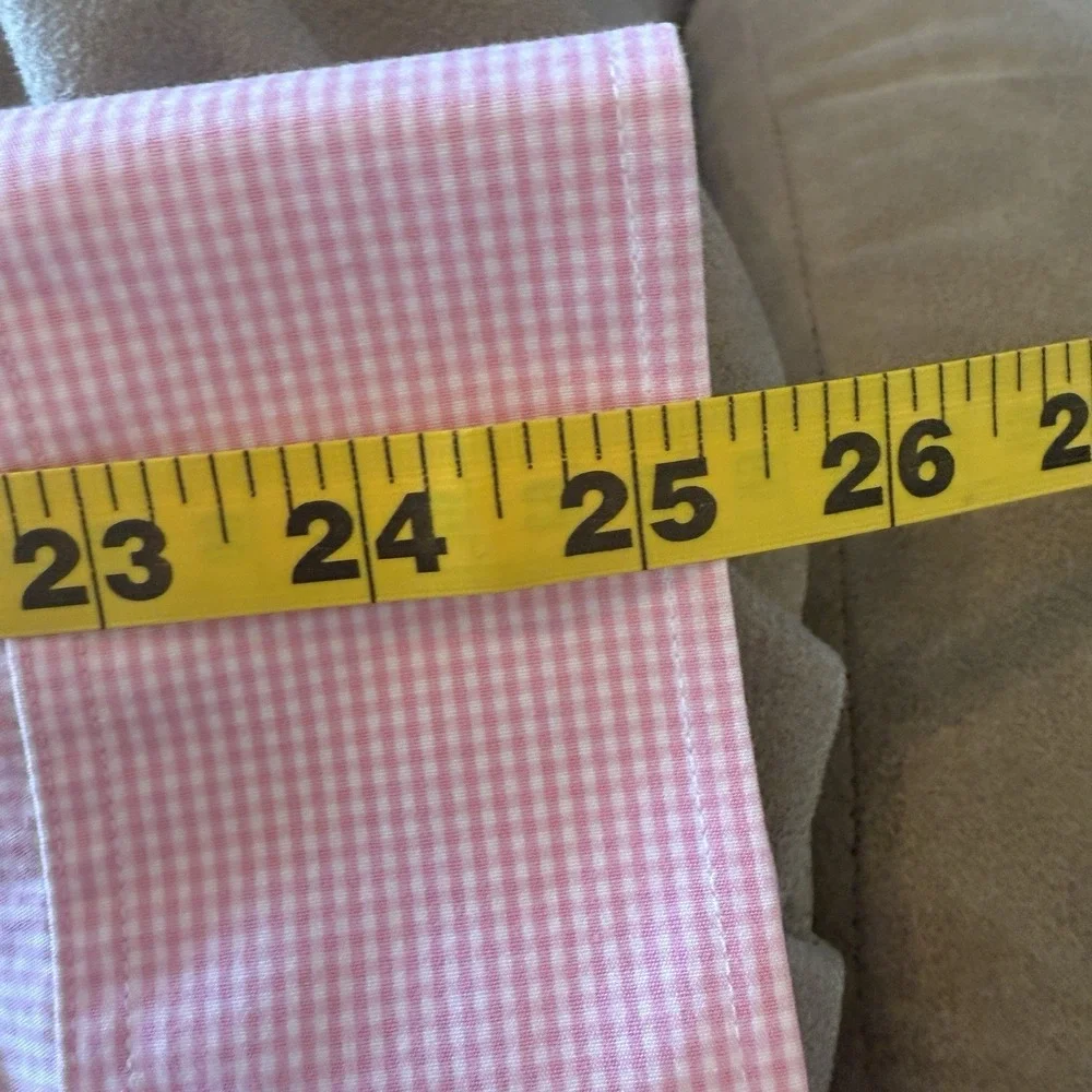 J. Crew Thompson Shirt Mens 15-15.5 Pink‎ Gingham Check Button Up 80s Two Ply